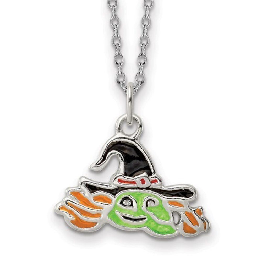 Sterling Silver Witch Necklace 